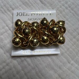 Vintage Joel Powell Designs Clip Earrings Gold